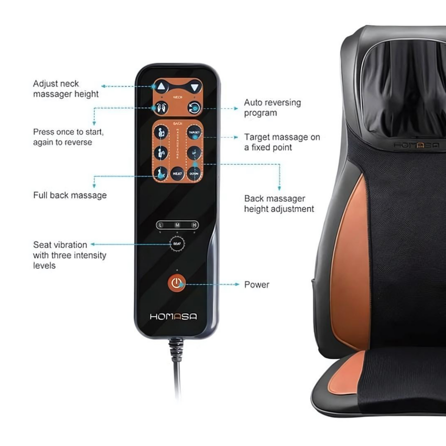 Shiatsu Neck & Back Seat Massage Chair