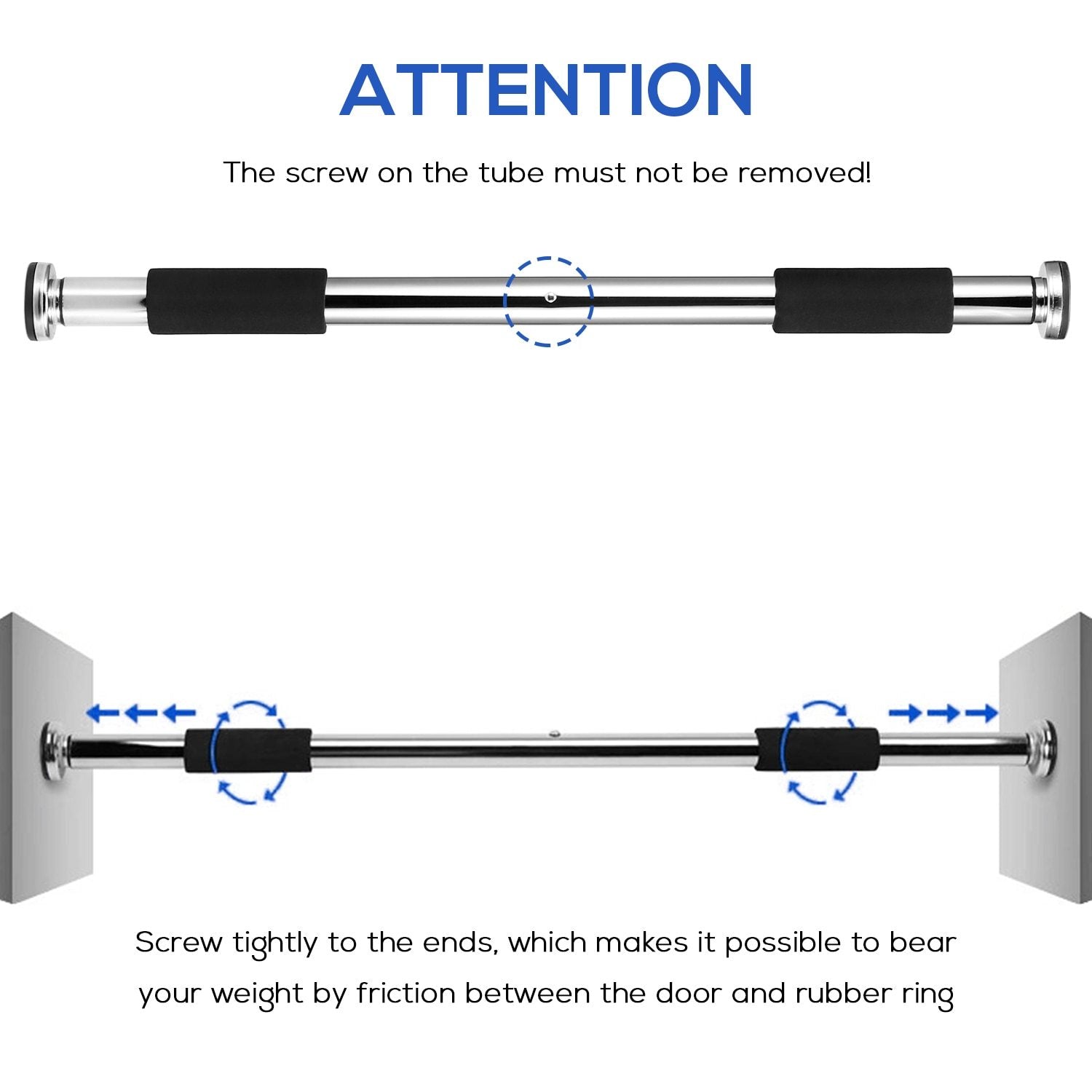 Adjustable Doorway Pull Up Bar Massage Mat